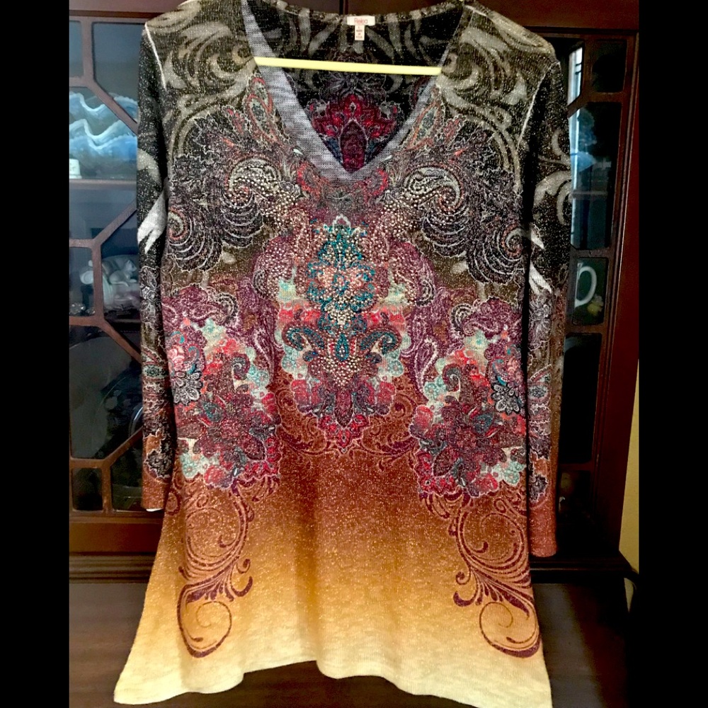 Reba Jeweled Blouse Size L